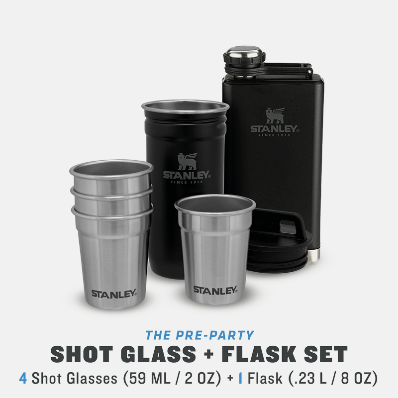 ADVENTURE PRE-PARTY SHOT GLASS + FLASK SET image number null